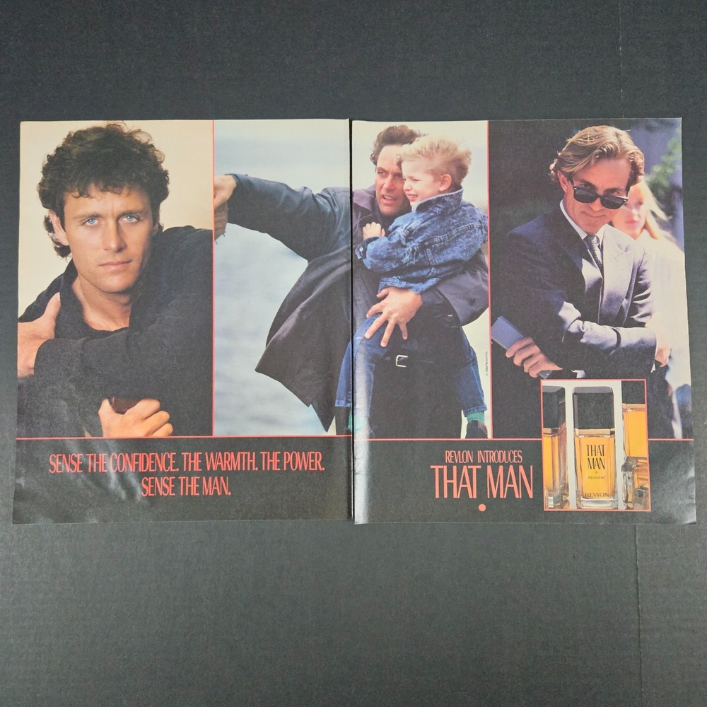 1989 Revlon That Man Cologne For Men Vintage Print Ad Confidence Warmth Power